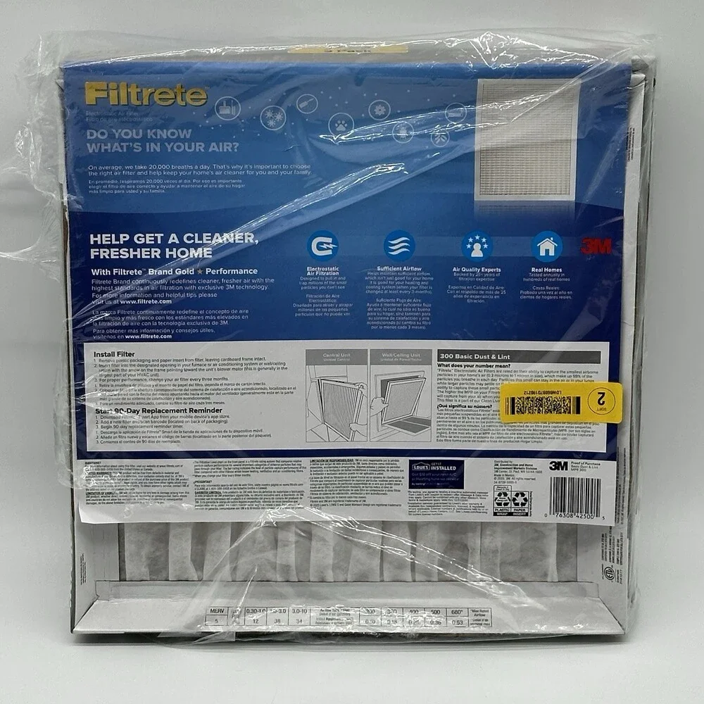 3-Pack of 3M Filtrete Basic Air Filter 14
